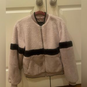 Sanctuary Women's Blockparty Faux Fur Bomber Jacket size XXS